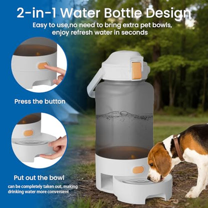 52oz Portable Dog Water Bottle, Dog Travel Water Bottle for Camping Hiking Outdoor Walking (White) - color: White