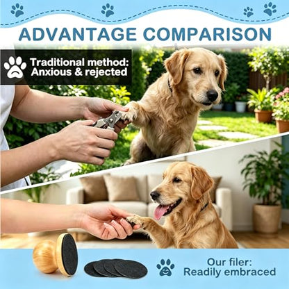 Dog Nail File, Scratch Pad for Dogs & Cats Nails, Gentle Grooming Tool | Includes 4 replaceable discs for gentle and effective claw care. Perfect alternative to traditional dog nail clippers