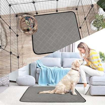 Qilmy Grey Solid Color Pet Mat, Waterproof Reusable Dog Training Pad Anti-Slip Pet Creat Pad for Small Medium Large Dogs and Cats - size: Smallx3