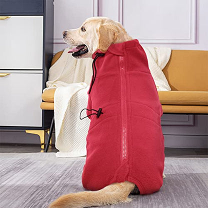 ROZKITCH Small Dog Winter Coat, Pet Windproof Warm Cold Weather Jacket Vest Cozy Jumpsuit Apparel Outfit Clothes for Small Medium Large Dog Walking Hiking Sleep Red XS - color: Red, size: XS