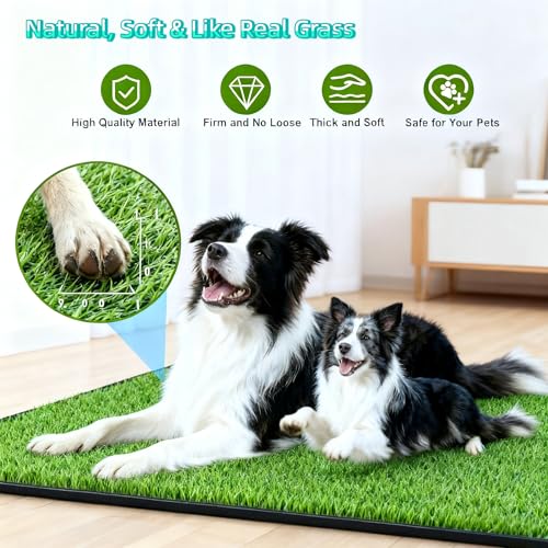 Dog Grass Pad with Tray, 30''X20'' Large Artificial Turf Potty, Reusable Puppy Pee Pads for Dogs, Portable Dog Litter Box for Indoor/Outdoor Potty Training Toilet