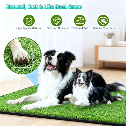 Dog Grass Pad with Tray, 30''X20'' Large Artificial Turf Potty, Reusable Puppy Pee Pads for Dogs, Portable Dog Litter Box for Indoor/Outdoor Potty Training Toilet