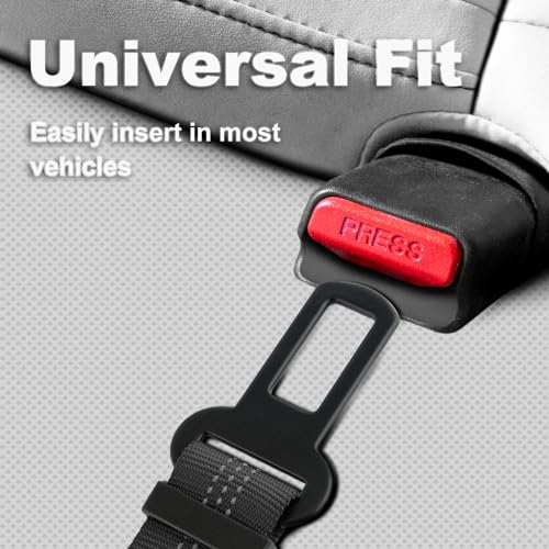 Plutus Pet Dog Seat Belt for Car, Adjustable Dog Car Harness with Carabiner Clip, Reflective Safety Dog Seatbelt Leash with Elastic Bungee, Black - color: Black