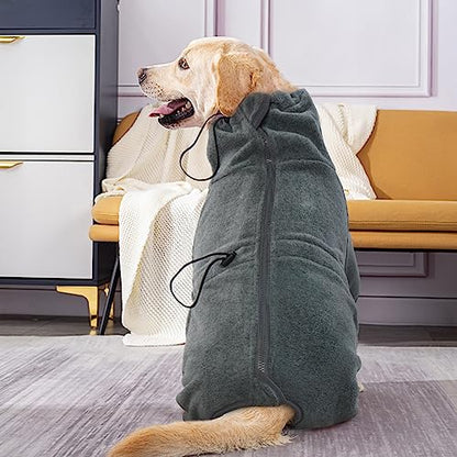 ROZKITCH Dog Warm Pajamas, Pet Windproof Warm Cold Weather Jacket Vest Cozy Jumpsuit Apparel Outfit Clothes for Small Medium Large Dog Walking Hiking Sleep Grey S - color: Grey, size: S