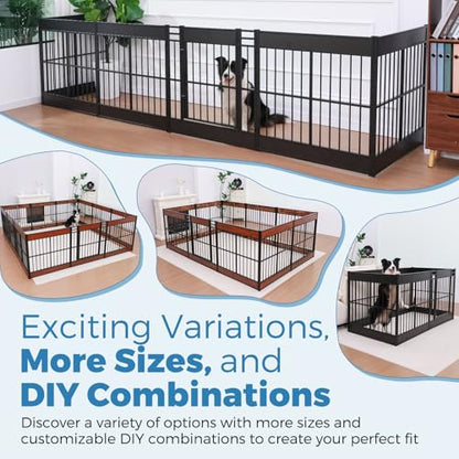 Dog Playpen, 31.5" Height Dog Pen Indoor, Heavy Duty, Safe and Sturdy, Furniture Style Puppy playpen - color: Black, style: 6 Panels (31.5" High)