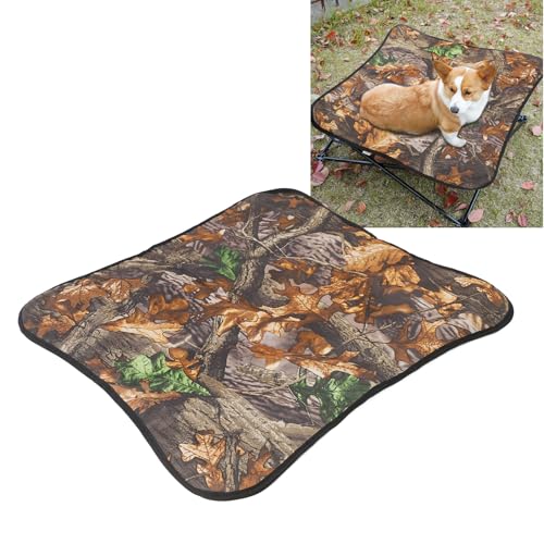 Outdoor Dog Bed with Waterproof Layer, Outside Pet Bed with Foldable Frame, Elevated Detachable Washable Pad for Pet Camping Travel Home Daily Use