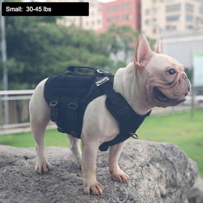 ICEFANG GN3 Tactical Dog Harness with 6X Buckle,Dog Molle Vest with Handle,3/4 Body Coverage,Hook and Loop Panel for ID Patch,No Pulling Front Clip (S (22"-27" Girth), Black) - color: Black, size: Small (Pack of 1)