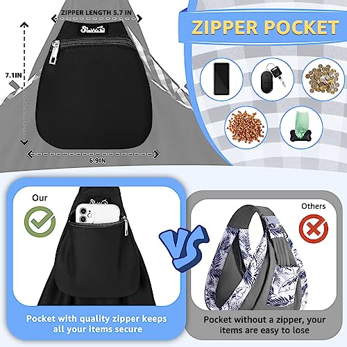 SlowTon Dog Carrier Sling - Thick Padded Shoulder Strap Adjustable Dog Carriers for Small Dogs, Puppy Carrier Purse for Pet Cat with Front Zipper Pocket Safety Belt Machine Washable (Dark Black, M) - color: E-Ink Knitted Fabric