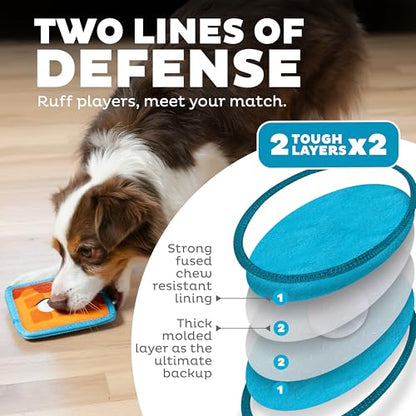 Outward Hound Tough Skinz Durable Squeaky Dog Toy with Two Tough Layers, Waffle, Multicolor, Small - color: Waffle, size: Small