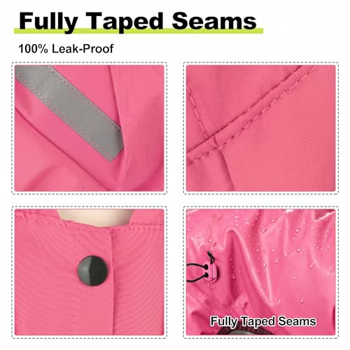Dog Raincoat, Professional Waterproof with Taped Seams, Ultralight Urban Quick Layer, High-Vis Reflective Stripes, Dirt-Resistant & Easy Care, Year-Round Essential for Dogs (Pink, Small)