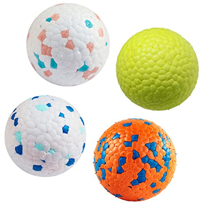 Indestructible Floating Bouncy Dog Balls for Small Breed Puppies - Lightweight, Durable, Odourless - 2.5" (4 Pack) - size: 4PCS Durable Fetch Dog Ball