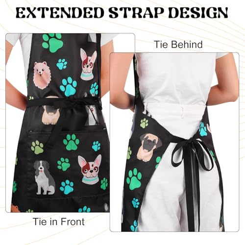 Dog Grooming Waterproof Apron with 2 Pockets, Cute Animals Puppy Dog Pets Apron - style: Cute Pet Dog