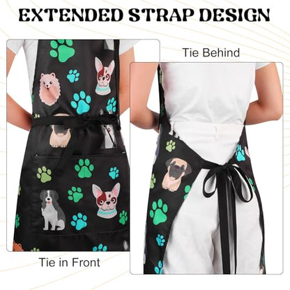 Dog Grooming Waterproof Apron with 2 Pockets, Cute Animals Puppy Dog Pets Apron - style: Cute Pet Dog