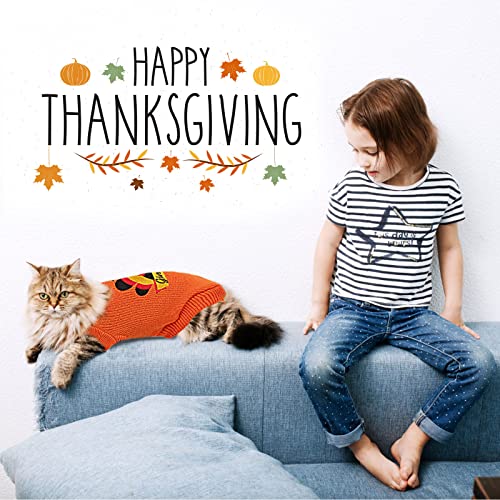 2 Packs Knitted Cat Sweater Thanksgiving Turtleneck Turkey Kitty Sweater Kitten Pet Cat Sweaters for Cats Only Warm Pullover Knitwear - size: Medium (Pack of 2)