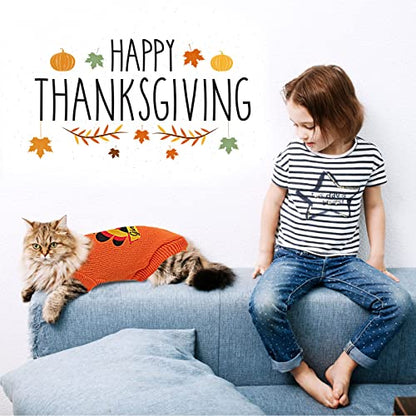 2 Packs Knitted Cat Sweater Thanksgiving Turtleneck Turkey Kitty Sweater Kitten Pet Cat Sweaters for Cats Only Warm Pullover Knitwear - size: Small (Pack of 2)