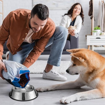 Tanlade 8 Pack Stainless Steel Dog Bowls Metal with Rubber Base Non-Slip Pets Puppy Cats Feeding Food and Water Bowls Dishwasher-Safe for Indoor Small Medium Large Dogs Cats Kitten Rabbit(18.6 oz) - size: 18.6 oz
