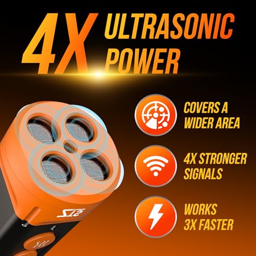 Dog Bark Deterrent Device Ultrasonic Anti Barking Device for Dogs with Flashlight Beep 35ft Range USB-C Rechargeable Humane Bark Control Training Tool for All Breeds with Whistle Belt Clip & Bag