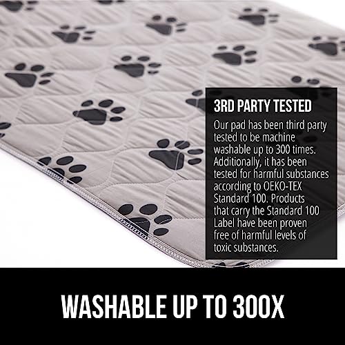 GORILLA GRIP Incontinence Pads and Pet Blanket, Reusable Puppy Pads in 22x16 Inch Waterproof in Paw Gray, Throw Blankets in 30x70 Inch Washable in Charcoal, 2 Item Bundle