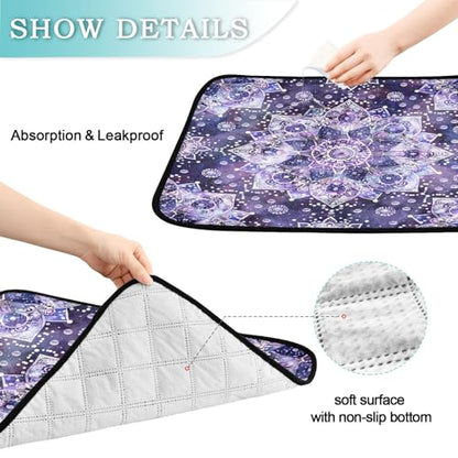 Qilmy Mandala Pet Mat, Waterproof Reusable Dog Training Pad Anti-Slip Pet Creat Pad for Small Medium Large Dogs and Cats - size: Medium+Large