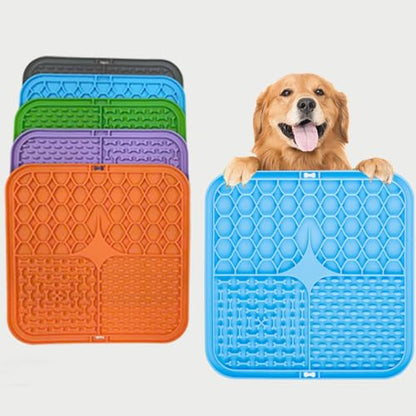 Silicone Pet Mat with Suction Cups – Blue Pet Food Mats for Dogs & Cats, Anxiety Relief Feeding Solution for Pets