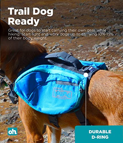 Outward Hound DayPak Blue Dog Saddleback Backpack, Large - size: Large (Chest Girth: 28"-32")