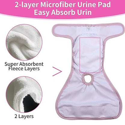Washable Female Dog Diapers for Small Dogs,Pack of 4 Reusable Puppy Diapers Super Absorbent Dogs Pants in Period,Heat Cycle,Incontinence,Excitable Urination,Small - size: Small