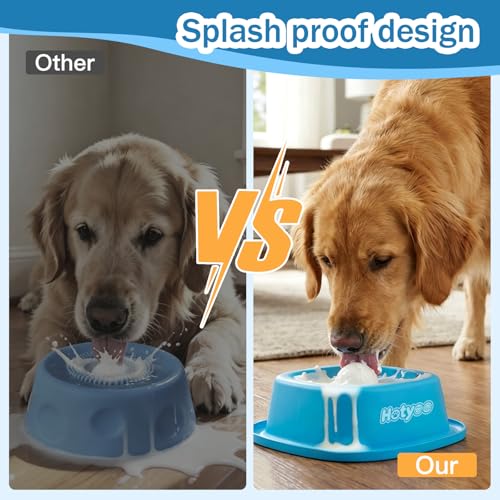 Dog Lick Bowl with Rolling Ball, Slow Feeder Lick and Roll Bowl for Dogs Liquid Treat,Dog Licking Bowl for Yogurt & Broth, 350ml Large Capacity Non-Slip Base,Daily Meal & Post,Patent Pending(Blue)