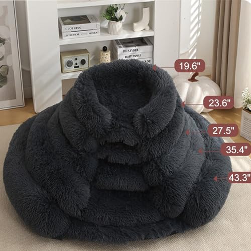 Extra Large Calming Dog Bed - Memory Foam Donut Bed with Waterproof Lining & Removable Cover (Aqua, 2XL) - color: Aqua, size: 43.3x43.3x3.9 in