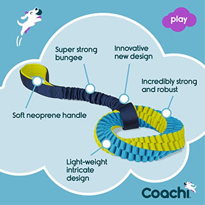 Coachi Tuggi Helix - Interactive Dog Toy for Tug of War & Play. Strong & Lightweight, Stretchy Bungee Handle, Reward Training, Interrupting Biting & Chewing, Ideal for Agility & Suitable for Puppies - style: Tuggi Helix