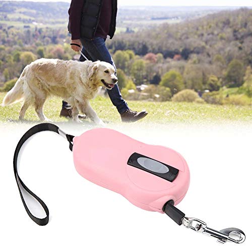 Naroote Retractable Dog Leash, Cat Leash Heavy Duty Pet Leash with Nylon Reflective Tape 2 Meter Dog Walking Leash Dog Leash for Small Dogs for Small Medium Large Dogs (Roseate)