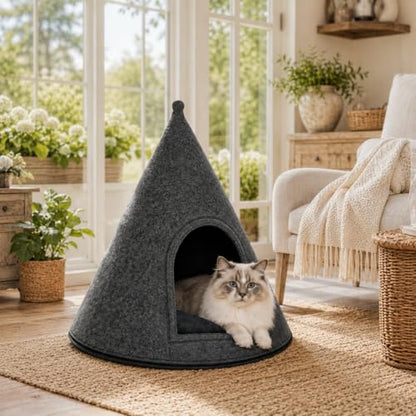 Indoor Dog House for Medium Small Sized Dogs - Dog Tent with Washable Removable Cover, Dog Cave Bed Foam Cushion, Inside Dog House Large Space (Medium)