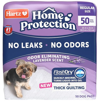 Hartz Home Protection Super Absorbent Odor Eliminating Lavender Scented No Leak Dog Pads, 50 count - size: 21 x 21 (50 count)