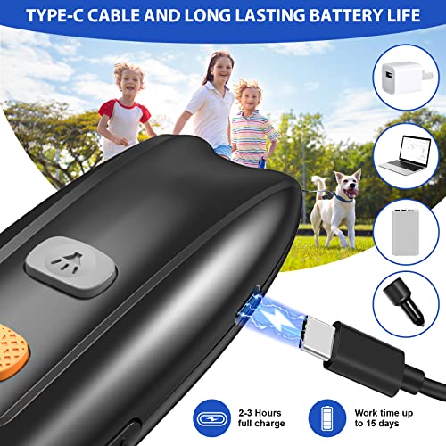 Ultrasonic Dog Barking Control Device, Anti Barking Device Dog Barking Silencer with LED Light, 3 Training Modes Bark Deterrent Devices 20ft Range Dog Training & Behavior Aids w/SOS