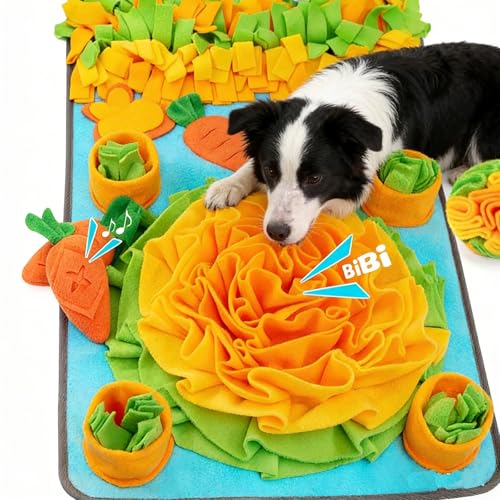 Snuffle Mat for Large Dogs, 32'' x 20'' Interactive Puzzle Sniff Mat Dog Food Mat, Durable Slow Feeder Dog Feeder Puzzle Toy for Training and Stress Relief, Easy to Clean - color: orange