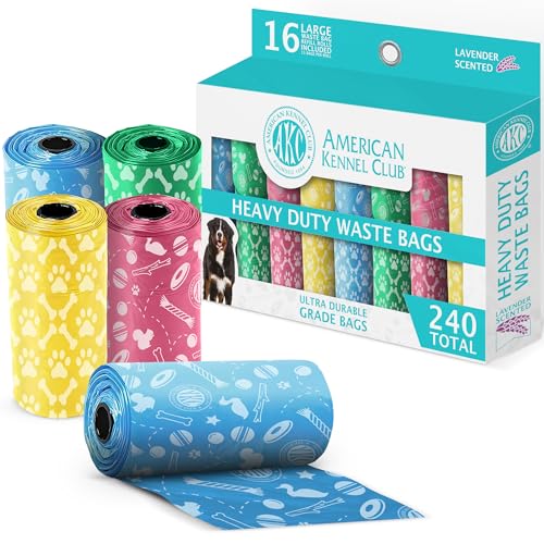 AKC Dog Poop Bags - Leak Proof Pet Waste Bags - 16 Refill Rolls - Lavender Scent - 240 Count (Toy Print) - color: 240 Count, style: Toy Print