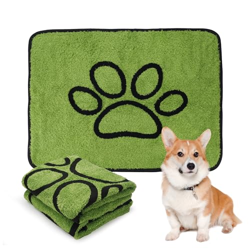 PatiencET Washable Pee Pads for Dogs, 18"x 24" Super Absorbent Embroidered Reusable Puppy Pads for Pet Training, Housebreaking and Incontinence, 2 Pack Puppy Potty Pads with Leakproof Non-Slip Bottom - color: Embroidered Green Paw, size: 18" x 24"