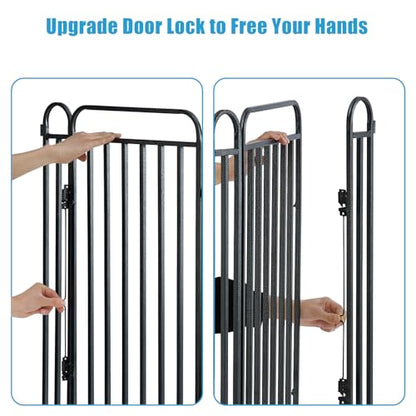 Thickened Dog Playpen Foldable Metal Yard Fence32/43inch Compact Portable Animal Barrier Fence for Indoor Outdoor (32 Panels, 32 inch) - size: 32 inch