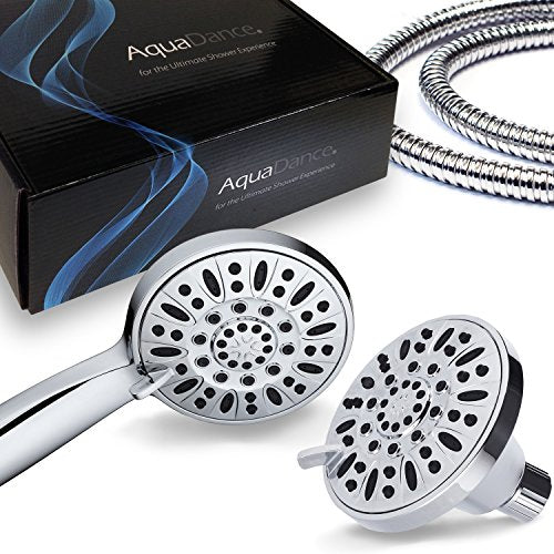 AquaDance Total Chrome Premium High Pressure 48-setting 3-Way Combo for The Best of Both Worlds – Enjoy Luxurious 6-setting Rain Shower Head and 6-Setting Hand Held Shower Separately or Together - color: Chrome