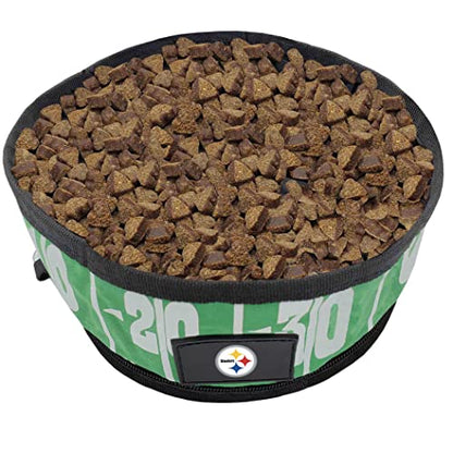 NFL Pittsburgh Steelers Pets First Collapsible Dog Travel Bowl Set, 2 Pack Food and Water Bowls for Dogs, Best Portable & Lightweight Leak-Proof Dog Bowls for Travel - color: Pittsburgh Steelers, style: 2 Pack