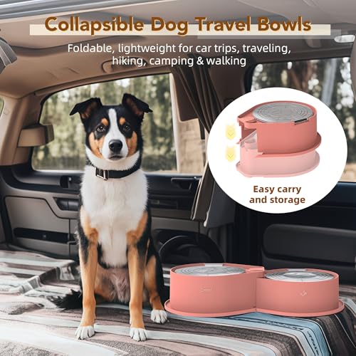 Newget Stainless Steel Dog Bowl Set with Lids, 304 Metal Dual Food & Water Bowls for Dogs & Cats, Large Capacity Pet Feeder with Cover Keeps Food Fresh, Anti-Skid Dog Dish for Small/Medium/Large Pets - color: Pink