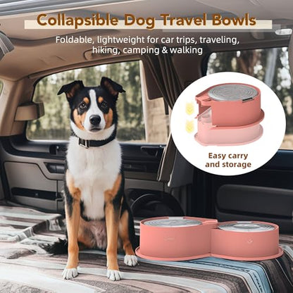 Newget Stainless Steel Dog Bowl Set with Lids, 304 Metal Dual Food & Water Bowls for Dogs & Cats, Large Capacity Pet Feeder with Cover Keeps Food Fresh, Anti-Skid Dog Dish for Small/Medium/Large Pets - color: Pink