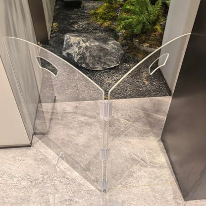 Clear Freestanding Dog Gate for Indoor Use,Pet Gates for Doorways no Drilling,Acrylic Foldable Dog Gate for Stairs with Support Feet (2 Panel - 40''W x 23''H) - size: 2 Panel - 40''W x 23''H