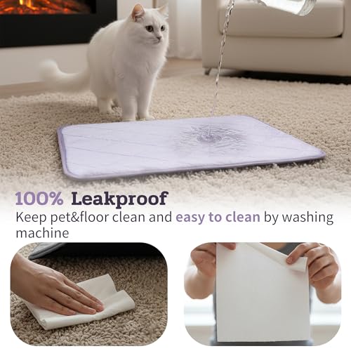 NWK Fluffy Self Warming Cat Mat, Cat Blanket, Thermal Dog Mat, Washable, Non-Slip Bottom for Sofa & Crate & Kennel & Car Seat (Purple, Medium (28'' X 19'' X 0.4'')) - color: Purple, size: Medium (28'' X 19'' X 0.4'')