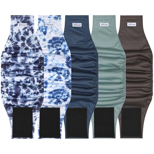 5 Pack Dog Diapers Male Reusable, Belly Bands for Male Dogs, High Absorbing Dog Pee Wraps for Doggie in Incontinence and Training Tiedye XS - color: Tie Dye Set, size: XS