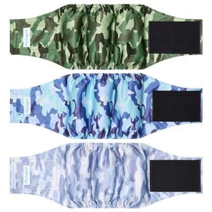 Paw Legend Washable Dogs Diapers Male Dog Belly Bands for Male Dogs Diapers Reusable Puppy & Doggie Diapers Male - color: Camo, size: X-Small