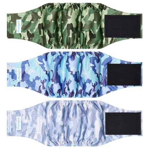 Paw Legend Washable Dogs Diapers Male Dog Belly Bands for Male Dogs Diapers Reusable Puppy & Doggie Diapers Male - color: Camo, size: X-Small