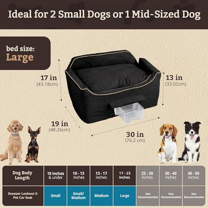 Snoozer Luxury Lookout Pet Car Seat, Large Luxury II, Black with Herringbone - color: Black with Herringbone, size: Large