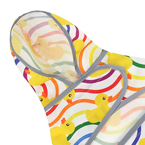 Dog Raincoat, Waterproof Dog Rain Jacket with Hood, Adjustable Rain Coat Poncho with Reflective Strips & Leash Hole for Large Medium Small Dogs Puppies, Lightweight Pet Clothes - color: Rainbow Ducks, size: Medium