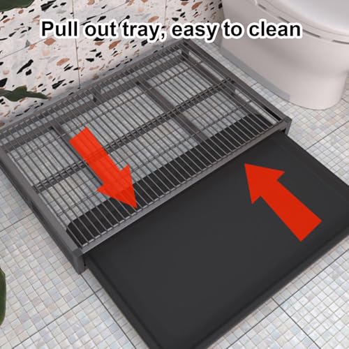 Large Indoor Dog Potty Toilet 30.7 x 19.7 Inch, Metal Elevated Pee Pad Holder for All Breeds, Keeps Paws & Floors Clean, Ideal for Bedroom/Dorm, Dog Potty Tray for Large Dogs