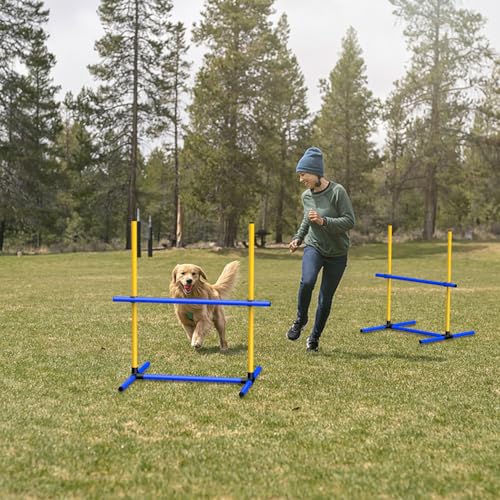 Adjustable Dog Agility Hurdles with Carry Bag, 2 Sets - size: 2-Sets Hurdles